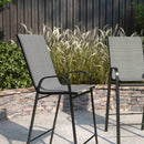 Set of 2 Manado Series Metal Bar Height Patio Chairs with Flex Comfort Material