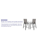 Set of 2 Manado Series Metal Bar Height Patio Chairs with Flex Comfort Material