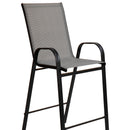 Set of 2 Manado Series Metal Bar Height Patio Chairs with Flex Comfort Material