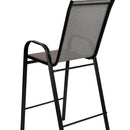 Set of 2 Manado Series Metal Bar Height Patio Chairs with Flex Comfort Material