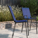Set of 2 Manado Series Metal Bar Height Patio Chairs with Flex Comfort Material