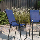 Set of 2 Manado Series Metal Bar Height Patio Chairs with Flex Comfort Material