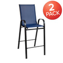 Set of 2 Manado Series Metal Bar Height Patio Chairs with Flex Comfort Material