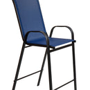 Set of 2 Manado Series Metal Bar Height Patio Chairs with Flex Comfort Material