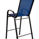Set of 2 Manado Series Metal Bar Height Patio Chairs with Flex Comfort Material