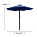 Bali 9' Round UV Resistant Outdoor Patio Umbrella With Height Lever And 33° Push Button Tilt