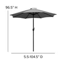 Bali 9' Round UV Resistant Outdoor Patio Umbrella With Height Lever And 33° Push Button Tilt