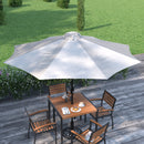 Bali 9' Round UV Resistant Outdoor Patio Umbrella With Height Lever And 33° Push Button Tilt
