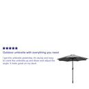 Bali 9' Round UV Resistant Outdoor Patio Umbrella With Height Lever And 33° Push Button Tilt