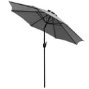 Bali 9' Round UV Resistant Outdoor Patio Umbrella With Height Lever And 33° Push Button Tilt