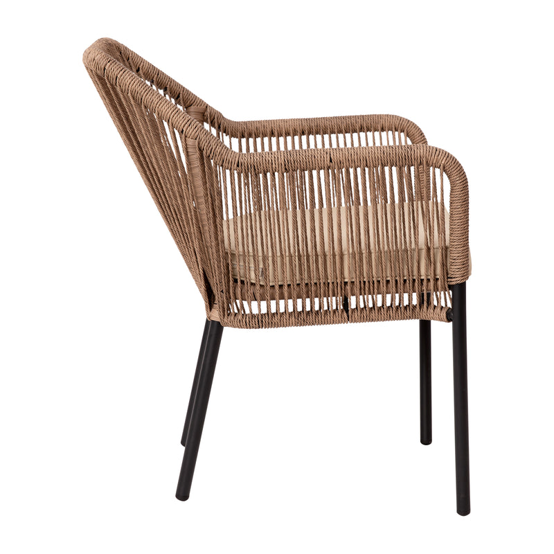 Magnolia Outdoor Furniture Sets 2 Piece Natural All-Weather Woven Patio Chairs With Ivory Cushions