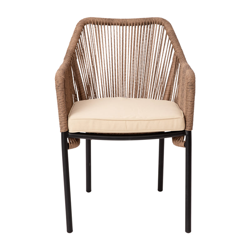 Magnolia Outdoor Furniture Sets 2 Piece Natural All-Weather Woven Patio Chairs With Ivory Cushions