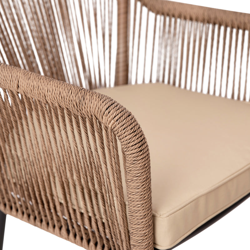 Magnolia Outdoor Furniture Sets 2 Piece Natural All-Weather Woven Patio Chairs With Ivory Cushions