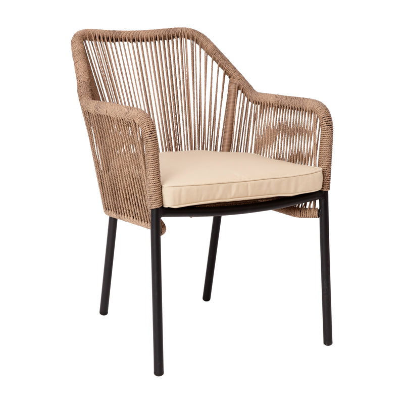 Magnolia Outdoor Furniture Sets 2 Piece Natural All-Weather Woven Patio Chairs With Ivory Cushions