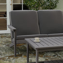 Riviera All-Weather Poly Resin Wood Adirondack Style Deep Seat Patio Loveseat with Cushions