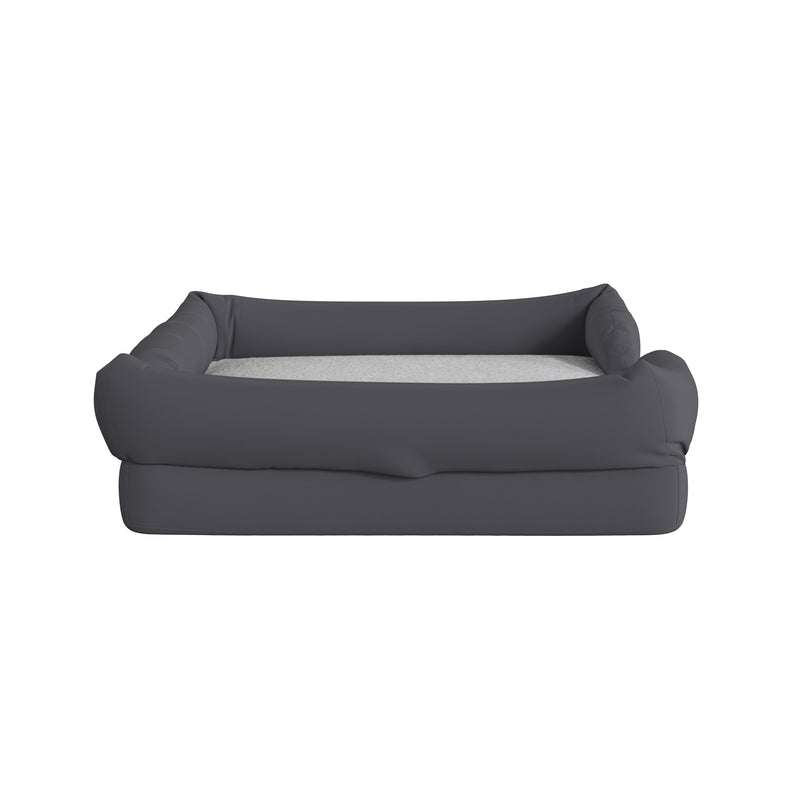 Cozy Orthopedic Joint Relief Memory Foam Bolster Dog Bed for Pets up to 25 LBS., Gray Removable, Washable Cover, Non-Slip Bottom