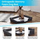 Cozy Orthopedic Joint Relief Memory Foam Bolster Dog Bed for Pets up to 44 LBS., Gray Removable, Washable Cover, Non-Slip Bottom