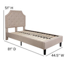 Provence Platform Bed with Slatted Support and Accent Nail Trim