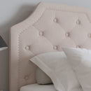 Provence Platform Bed with Slatted Support and Accent Nail Trim