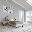 Provence Platform Bed with Slatted Support and Accent Nail Trim