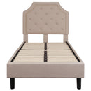 Provence Platform Bed with Slatted Support and Accent Nail Trim