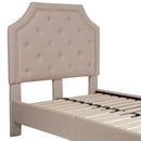 Provence Platform Bed with Slatted Support and Accent Nail Trim
