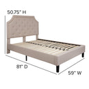 Provence Platform Bed with Slatted Support and Accent Nail Trim