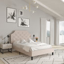 Provence Platform Bed with Slatted Support and Accent Nail Trim