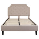 Provence Platform Bed with Slatted Support and Accent Nail Trim