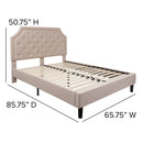 Provence Platform Bed with Slatted Support and Accent Nail Trim