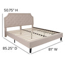 Provence Platform Bed with Slatted Support and Accent Nail Trim