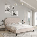 Provence Platform Bed with Slatted Support and Accent Nail Trim