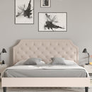 Provence Platform Bed with Slatted Support and Accent Nail Trim