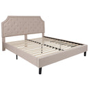 Provence Platform Bed with Slatted Support and Accent Nail Trim