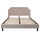 Provence Platform Bed with Slatted Support and Accent Nail Trim