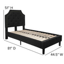Provence Platform Bed with Slatted Support and Accent Nail Trim