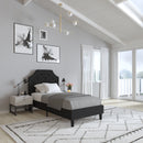 Provence Platform Bed with Slatted Support and Accent Nail Trim