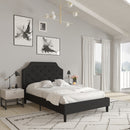 Provence Platform Bed with Slatted Support and Accent Nail Trim