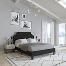 Provence Platform Bed with Slatted Support and Accent Nail Trim