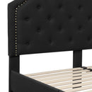 Provence Platform Bed with Slatted Support and Accent Nail Trim