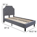 Provence Platform Bed with Slatted Support and Accent Nail Trim