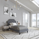 Provence Platform Bed with Slatted Support and Accent Nail Trim