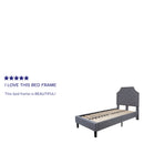 Provence Platform Bed with Slatted Support and Accent Nail Trim