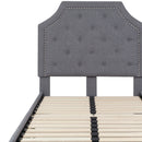 Provence Platform Bed with Slatted Support and Accent Nail Trim