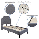 Provence Platform Bed with Slatted Support and Accent Nail Trim