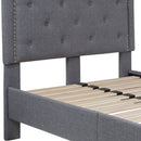 Provence Platform Bed with Slatted Support and Accent Nail Trim