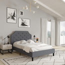 Provence Platform Bed with Slatted Support and Accent Nail Trim