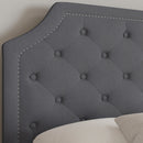 Provence Platform Bed with Slatted Support and Accent Nail Trim