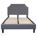 Provence Platform Bed with Slatted Support and Accent Nail Trim