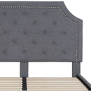 Provence Platform Bed with Slatted Support and Accent Nail Trim